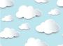 Imagem de Papel de Parede Adesivo Contact Infantil Bebe Nuvens 3D Quarto Azul e Branco
