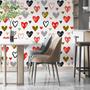 Papel De Parede Adesivo Coração Colors Menina Quarto Teen 3m - DELIQUADROS Imagem de Papel De Parede Adesivo Coração Colors Menina Quarto Teen 3m