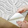 Imagem de Papel de Parede Adesivo  Costela de Adão Branco Efeito 3D Sombra Gesso Moderno Quarto Sala de Estar