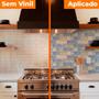 Imagem de Papel de Parede Adesivo Cozinha Anti-Oil Azulejo Quadrado Cor