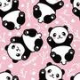 Imagem de Papel De Parede Adesivo Desenho Panda Com Fundo Rosa 12M