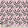 Imagem de Papel De Parede Adesivo Desenho Panda Com Fundo Rosa 9M