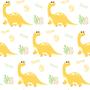 Imagem de Papel de Parede Adesivo Dinossauro Amarelo N06259 RL 0,58x3M