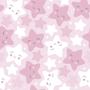 Imagem de Papel de Parede Adesivo Estrelas Rosa Branco Infantil Menina Bebê Moderno Quarto Sala de Estar