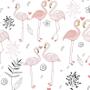 Imagem de Papel De Parede Adesivo Flamingos Rosa