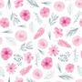 Imagem de Papel De Parede Adesivo Floral Aquarelado Decoração Bebê 6M