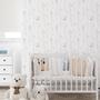 Imagem de Papel de Parede Adesivo Flores Flor Rosa Delicado Fundo Branco Infantil Bebê Moderno Quarto Sala de Estar