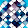 Imagem de Papel de Parede Adesivo Geométrico Estilo Vidro Azul Vinílico Decoração Lavável Sala Quarto 3D - Pro Decor