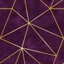 Imagem de Papel de Parede Adesivo Geométrico Triangular Roxo Dourado Moderno Quarto Sala de Estar