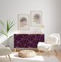 Imagem de Papel de Parede Adesivo Geométrico Triangular Roxo Dourado Moderno Quarto Sala de Estar