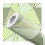 Imagem de Papel de Parede Adesivo Geométrico Triangular Verde Prata Moderno Quarto Sala de Estar