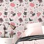 Imagem de Papel De Parede Adesivo Halloween Rosa Menina Quarto Teen 3m