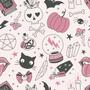 Imagem de Papel De Parede Adesivo Halloween Rosa Menina Quarto Teen 5m