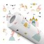 Imagem de Papel de Parede Adesivo Ilustração Princesa Coroa Castelo Cores Pastéis Infantil Bebê Delicado Moderno Quarto 
