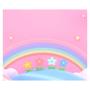 Imagem de Papel de Parede Adesivo Infantil Arco-íris Rosa Nuvens Bebe Quarto Menina - 504pcm