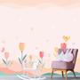 Imagem de Papel de Parede Adesivo Infantil Jardim Quarto Menina - 738pcm