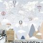 Imagem de Papel de Parede Adesivo Infantil Mapa Mundi Balões Bebe Quarto - 581pcm