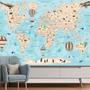 Imagem de Papel de Parede Adesivo Infantil Mapa Mundi Quarto Menino - 763pcp