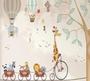 Imagem de Papel De Parede Adesivo Infantil Safari Bicicleta 1,00 X 1,00