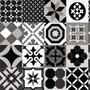 Imagem de Papel De Parede Adesivo ladrilho azulejo Cozinha rolo 1,5 METROS preto branco