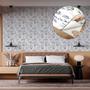 Imagem de Papel de Parede Adesivo Lavanda Lilás Floral Minimalista Moderno Quarto Sala de Estar