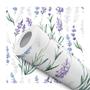 Imagem de Papel de Parede Adesivo Lavanda Lilás Floral Minimalista Moderno Quarto Sala de Estar