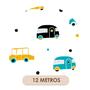 Imagem de Papel De Parede Adesivo Lavável Carrinho Kombi Color Infantil Menino 12m
