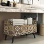 Imagem de Papel De Parede Adesivo Lavável Cozinha Azulejo Português Marrom Garagem Sala Banheiro