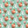 Imagem de Papel De Parede Adesivo Lavável Cupcake De Morango 18M