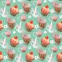 Imagem de Papel De Parede Adesivo Lavável Cupcake De Morango 9m