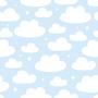 Imagem de Papel De Parede Adesivo Lavável Infantil Nuvens Brancas Fundo Azul Claro