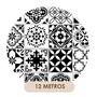 Imagem de Papel De Parede Adesivo Lavável Lavabo Azulejo Português Preto e Branco 12m