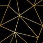 Imagem de Papel De Parede Adesivo Lavável Linhas Geométricas Triangular Dourada Com Fundo Preto