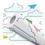 Imagem de Papel De Parede Adesivo Lavável Nuvens Avião Papel Quarto Infantil Menino 10m