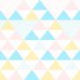 Imagem de Papel De Parede Adesivo Lavável sala Bebê Mosaico Triângulos Amarelo Azul Rosa