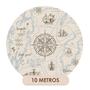 Imagem de Papel de Parede Adesivo Mapa Exploração Bussola Vintage Bege Moderno Quarto Sala de Estar