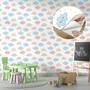 Imagem de Papel de Parede Adesivo Nuvem Rosa Azul Céu Estrela Infantil Bebê Moderno Quarto Sala de Estar