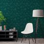 Imagem de Papel de Parede Adesivo Zara Silver Linhas Vermelhas Com Fundo Verde Oliva Decorativo Lavável Sala Quarto 3D - Pro Decor