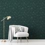 Imagem de Papel de Parede Adesivo Zara Silver Linhas Vermelhas Com Fundo Verde Oliva Decorativo Lavável Sala Quarto 3D - Pro Decor