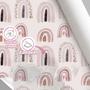 Imagem de Papel de Parede Auto Adesivo Infantil Aquarela Arco-iris rosa decorativo Quarto Sala 15m