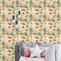 Imagem de Papel de Parede Auto Adesivo Infantil Urso Fofo bege decorativo Quarto Criança Bebê Lavavel 12m