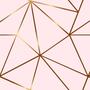 Imagem de Papel de Parede Autocolante Geométrico Fendi Zara Gold Fundo Tons de Rosa 310x58cm