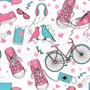 Imagem de Papel De Parede Autocolante Teen Girl Azul E Rosa 3,00m