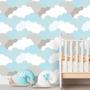 Imagem de Papel de Parede Baby Nuvens de Algodão Azul Claro 270