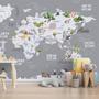 Imagem de Papel de Parede Foto Mural Mapa Mundi Infantil com Animais Autocolante  100x100cm