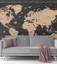 Imagem de Papel de Parede Foto Mural Mapa Mundi Vintage Black Autocolante 250x350cm