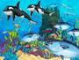 Imagem de Papel De Parede Fundo Do Mar Baleias Orcas 3D 7,50m² Fm99