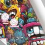 Imagem de Papel de Parede Gamer 3D Desenho Cartoon efeito Grafite Geek Varias cores decorativo Arte 3m
