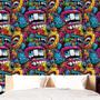 Imagem de Papel de Parede Gamer 3D Desenho Cartoon efeito Grafite Geek Varias cores decorativo Arte 3m
