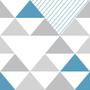 Imagem de Papel de Parede Geométrico Triângulos em Tons de Cinza e Azul